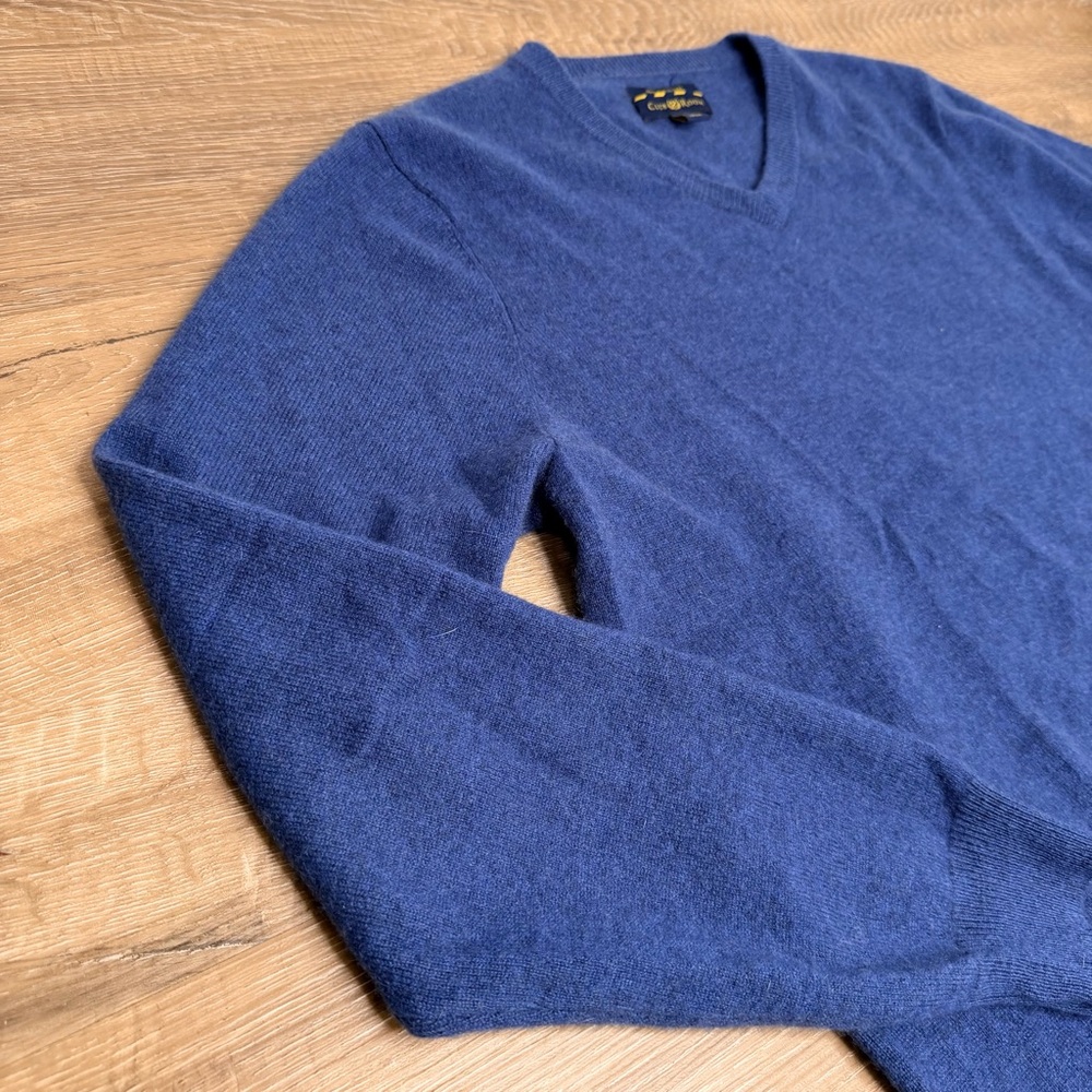 Club Room 100% Cashmere Sweater Blue Men's Small 2 Ply‎ Blue Luxury Collection - Picture 5 of 6